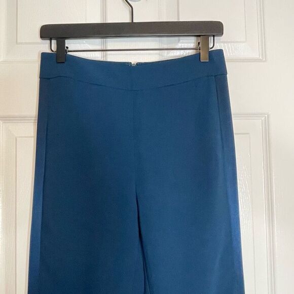 Cushnie Charmeuse-Panel Flared Pants Teal Size 4 - Picture 5 of 16